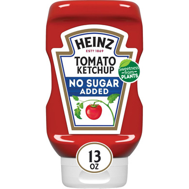 Heinz Tomato Ketchup With No Sugar Added, 29.5 Oz Bottle