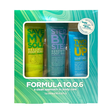 Formula 10.06 Hand & Foot Care Box 2 Full Size Foot Items And 1 Hand Cream