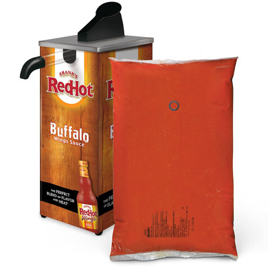 Frank'S Redhot Original Buffalo Wings Sauce Dispensing Pouch With Fitment, 1.5 Gal - 1.5 Gallon Bulk Pouch Of Buffalo Hot Sauce With A Bold, Spicy Flavor Perfect For Wings, Dressings, Dips And More