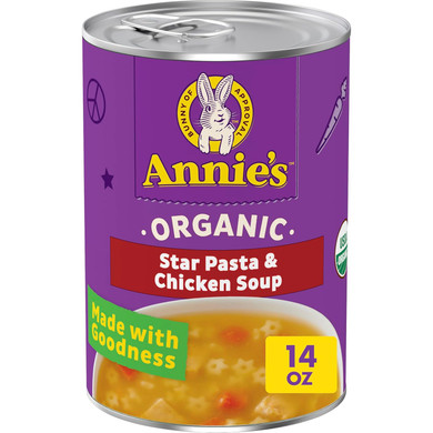 AnnieS Organic Star Pasta And Chicken Canned Soup, Ready To Serve, 14 Oz