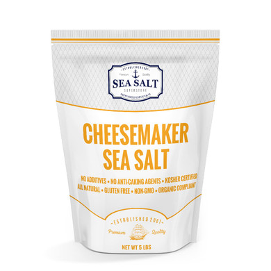 Fine Sea Salt For Homemade Cheese Making, Gluten-Free And Non-Iodized Kosher Cheese Kit Essential Salt, 5 Lb Bag
