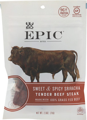 Epic Jerky Bites, 100% Natural, Uncured Bacon & Pork, Sea Salt, 2.5 Ounce