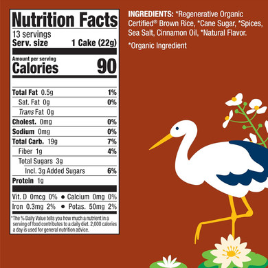 Lundberg Rice Cakes, Organic Cinnamon Toast, 6-Pack  Regenerative Organic Certified Rice Cakes, Healthy Snacks, Gluten-Free & Vegan, 9.5 Oz Ea