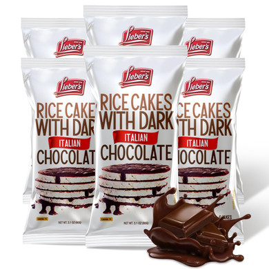 Liebers Thin Chocolate Rice Cakes, Kosher Certified Dairy And Dairy Free Options, Gluten Free Snack (Brittle Topped Dark Chocolate)