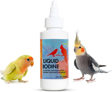 Morning Bird Liquid Iodine For Birds 4 Fl. Oz  Iodine Drops For Feather Growth, Support Molting, Energy & Thyroid  Easy-To-Use Mineral Supplement Formula For All Bird Types