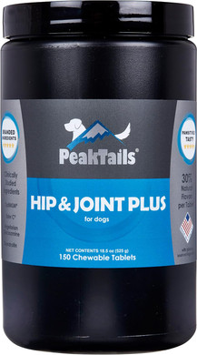 Kala Health Peaktails Hip & Joint Plus For Dogs  90 Tablets, Glucosamine, Chondroitin, Optimsm & Ester-C  Supports Joint Mobility & Comfort