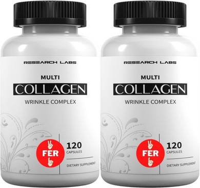 Research Labs 2 For 1 Promo 240 Collagen Pills - 6000 Mg Per Day. Grass Fed Anti-Aging Support For Skin, Joints, Tendons, Bones, Hair And Nails. Paleo Friendly. Collagen Peptides Powder Supplement