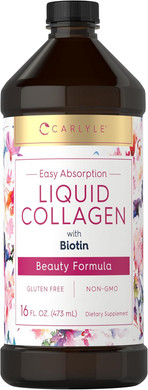 Carlyle Liquid Collagen For Women And Men | 16 Fl Oz | Types I & Iii | With Biotin | Berry Flavored Supplement | Non-Gmo & Gluten Free