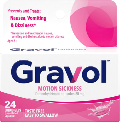 Gravol Liquid Gels 50Mg For Motion Sickness Prevention And Relief, 8Ct