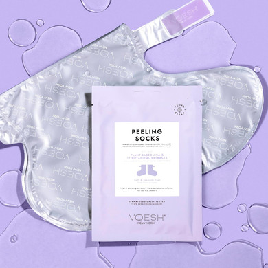 Voesh- Exfoliating Peeling Socks, Foot Peel For Dry Feet, Vegan Beauty, Callus Remover, Intensive Foot Treatment, At Home Spa, Treatment Socks