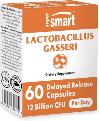 Supersmart - Lactobacillus Gasseri 12 Billion Cfu Per Day - Probiotic Supplement | Non-Gmo & Gluten Free - 60 Dr Capsules (Delayed Release)