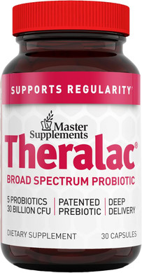 Master Supplements Theralac - 30 Capsules - Multi-Strain Probiotic For Optimal Gut Health + Gas & Bloating Relief - Gluten Free - 30 Servings
