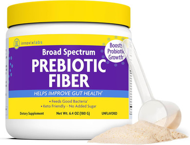 Innovixlabs Prebiotic Fiber Powder For Gut & Digestive Health, High Fiber Supplement For Women And Men With Chicory Root, Fos, Acacia, Inulin, Soluble & Insoluble Fiber, No Added Sugar, 30-Day Supply
