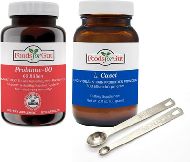 Lactobacillus Casei 75 Billion Cfu'S + 4 Strain Probiotic Capsules 300 Billion Cfu'S | Bundle & Save | L. Casei Powder No Additives | Digestive & Immune Support | Made In Usa | High Potency
