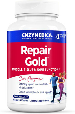 Enzymedica, Repair Gold, Proteolytic Enzymes, Joint Support Supplement,[A] Promotes Muscle Recovery & Tissue Function, 30 Count