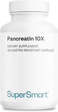 Supersmart - Pancreatin 10X 4000 Per Day (Extra Strength) - Digestive Enzymes Supplement - With Protease, Lipase, Amylase, Trypsin - Healthy Digestion Support | Non-Gmo & Gluten Free - 120 Dr Capsules
