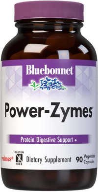 Bluebonnet Nutrition Power-Zymes, Protein Digestive Support*, Soy-Free, Gluten-Free, Dairy-Free, 90 Vegetable Capsules, 90 Servings