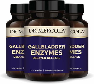 Dr. Mercola Gallbladder Enzymes - Gallbladder & Digestive Health Support - Includes Pancreatic Protease, Amylase & Lipase - Non-Gmo, Gluten-Free & Soy-Free - 90 Delayed Release Capsules (90 Servings)