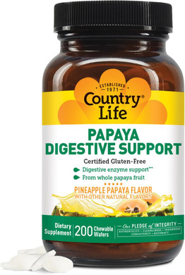 Country Life Papaya Digestive Support, 200 Ct