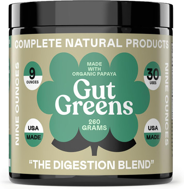 Gut Greens Superfood Powder Formula Supplement - Amazing Raw Digestive Enzyme Supplements Grass Mix, 9Oz, 30 Servings