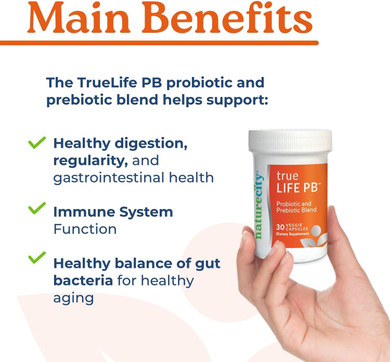 Naturecity True-Life-Pb Shelf Stable Blend Prebiotics And Probiotics For Women And Men - Digestive Gut Health Supplements For Women And Men - Dairy Free - (60 Veggie Capsules)