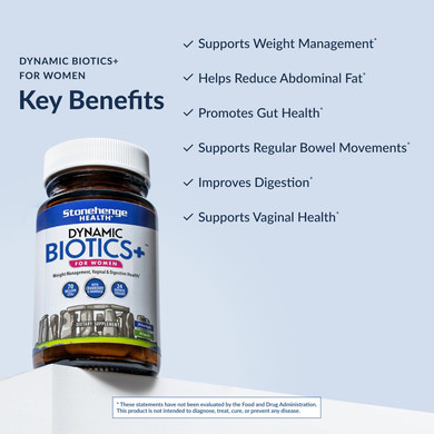Stonehenge Health Probiotics 70 Billion Cfu + 24 Strains, Prebiotic, Dynamic Biotics+ For Women, New Formula For Weight Management, Digestive & Vaginal Support, Delayed Release Shelf Stable Non-Gmo