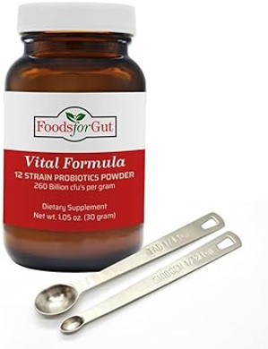 Vital Formula 12 Strain Probiotics Powder 260 Billion Cfu | Made In Usa | Digestive & Immune Support | High Potency | 30 Grams (1.05 Oz)