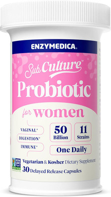 Enzymedica Subculture Probiotics For Women'S Vaginal & Urinary Health, 50 Billion Cfu, Supports Immune + Digestive Health & Regularity, 30 Count