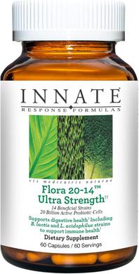 Innate Response Formulas Flora 20-14 Ultra Strength - Probiotic Supplement With 20 Billion Cfu - 14 Probiotic Strains - Vegetarian And Non-Gmo - Made Without 9 Food Allergens - 60 Caps?Ules
