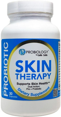 Belle+Bella Probiotic Skin Therapy - Dual Action Probiotic & Prebiotic Supplement For Healthy, Glowing Skin From Within - Non-Gmo, Vegan & Gluten Free - 30 Caps
