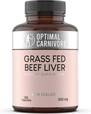 Grass Fed Beef Liver Capsules, Freeze Dried In Convenient Pills, 180 Capsules, Desiccated Supplement