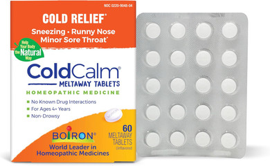 Boiron Coldcalm Tablets For Relief Of Common Cold Symptoms Such As Sneezing, Runny Nose, Sore Throat, And Nasal Congestion - Non-Drowsy - 120 Count