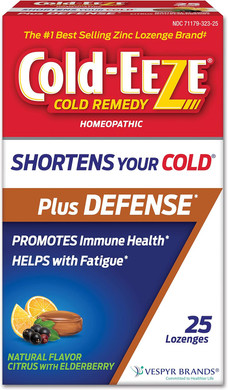 Cold-Eeze Plus Defense Natural Citrus With Elderberry Zinc Lozenges, Homeopathic Cold Remedy, Shortens Common Cold Symptoms, Promotes Immune Health With Sambucus Nigra, Echinacea And Rose Hips, 25 Ct