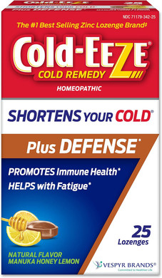 Cold-Eeze Plus Defense Natural Manuka Honey Lemon Zinc Lozenges, Homeopathic Cold Remedy, Shortens Common Cold Symptoms, Promotes Immune Health, Sambucus Nigra, Echinacea And Rose Hips, 25 Ct
