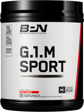 Bare Performance Nutrition, Bpn G.1.M Go One More Sport, Endurance Training Fuel, Superior Carbohydrate & Electrolytes Powder Formula, Reduce Fatigue, Orange, 25 Servings