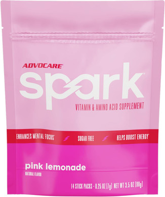 Advocare Spark Vitamin & Amino Acid Supplement - Focus & Energy Drink Powder Mix With Vitamin A, B-6, C & E - Also Includes L-Carnitine & L-Tyrosine - Fruit Punch - 10.5 Oz