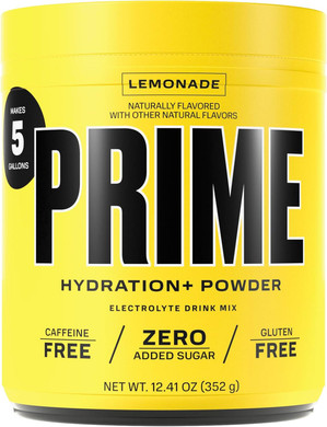 Prime Hydration+ Powder Lemonade, Caffeine-Free, Electrolyte Drink Mix, 12.41 Oz
