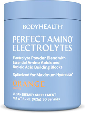 Bodyhealth Perfectamino Electrolytes Powder No Sugar, Keto Sugar Free Fasting Electrolytes Drink Mix, Hydration Powder With Trace Minerals - Orange - 60 Servings
