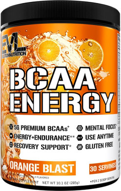 Evl Bcaas Amino Acids Powder - Rehydrating Bcaa Powder Post Workout Recovery Drink With Natural Caffeine - Bcaa Energy Pre Workout Powder For Muscle Recovery Lean Growth And Endurance - Orange Blast