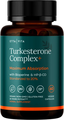 Potent Turkesterone Supplement, 2X Pure (Made In Usa - 3Rd Party Tested) Most Bioavailable And Natural Test Support Supplement, Supports Energy, Lean Muscle Growth, Recovery And Stamina, Vegan (60Ct)