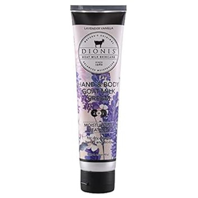 Dionis Goat Milk Skincare, 3.3 Oz Lavender Vanilla Scented Hand & Body Cream - Travel Size Hand Lotion For Hydrating & Moisturizing Dry Skin - Cruelty Free Cream Made In The Usa-Paraben Free Formula