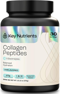 Key Nutrients Collagen Peptides Powder, Multi Collagen Peptides Powder, Collagen Powder Unflavored Electrolytes, Collagen Supplements, Collagen Peptides For Women, Collagen For Men (30 Servings)