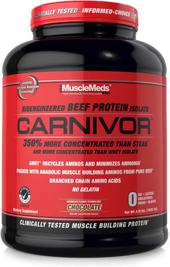 Musclemeds Carnivor Beef Protein Isolate Powder, Muscle Building, Recovery, Lactose Free, Sugar Free, Fat, Free, 23G Protein, Halal Certified, Chocolate, 28 Servings