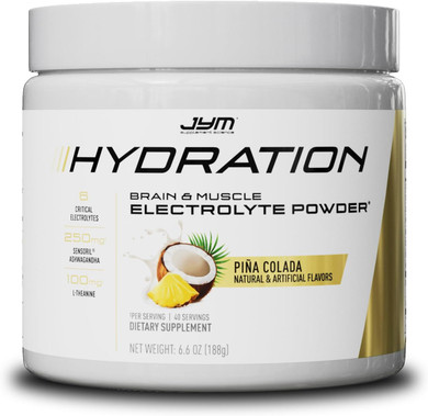 Jym Hydration Lemon Lime Powder, Performance Electrolytes, Potassium, Sodium, Magnesium, For Men & Women, Theanine, Ashwaghanda, Theanine, 40 Servings