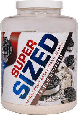 'Merica Labz Super Sized Whole Food Based Mass Gainer With 46G Of Protein, Includes Digestive Enyzmes For Easy Digestion, 5 Lbs (Triple Stuffed)