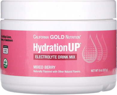 California Gold Nutrition Hydrationup® - Electrolytes With Vitamin D, Calcium, Iron And Potassium, Mixed Berry, 8 Oz (227 G)