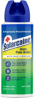 Solarcaine Aloe Sunburn Relief Spray With 4% Lidocaine - After Sun Care Relief For Burns, Scrapes & Itch - Aloe Spray To Soothe, Cool & Replenish Skin - 4Oz