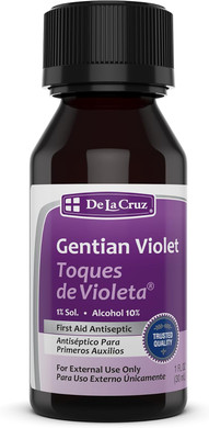 De La Cruz Gentian Violet - Violeta De Genciana - Tincture Of Violet 1% First Aid Antiseptic, 1 Fl Oz (4 Bottles)