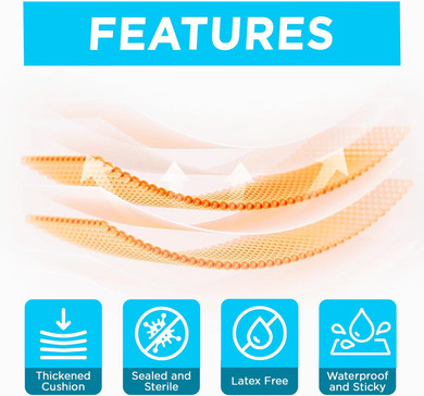 Ok Tape Blister Bandage,Waterproof Blister Prevention For Heel,20 Count(1.46In X 2.16In-5Pcs,1.1In X 2.72In-5Pcs,0.79In X 2.36In -10Pcs)