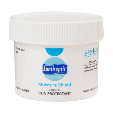 Dermarite Lantiseptic Moisture Shield Original Skin Protectant  50% Lanolin Enriched Skin Protectant Barrier Cream For Incontinence  Paraben Free, 1 Jar, 4.5Oz